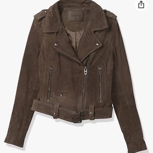 Cropped Suede Moto Jacket